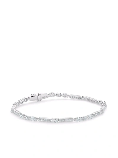 De Beers Jewellers 18kt White Gold Snow Dance Diamond Bracelet In Silber