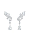 DE BEERS JEWELLERS 18KT WHITE GOLD ADONIS ROSE DIAMOND CLIMBER EARRINGS