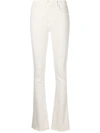 Mother The Hustler Ankle Fray Jeans In White