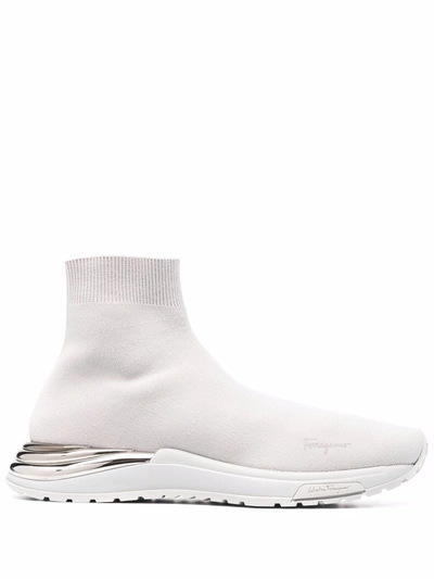 Ferragamo Ankle Sock Sneakers In Grau