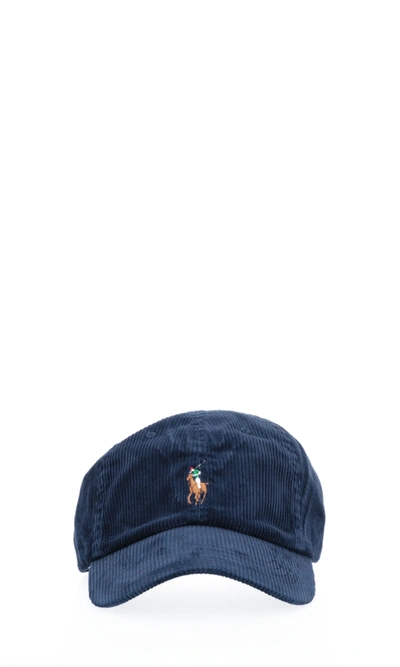 Lauren Ralph Lauren Velvet Hat Hat with logo embroidery in velvet jeans fabric brand POLO  main image 2