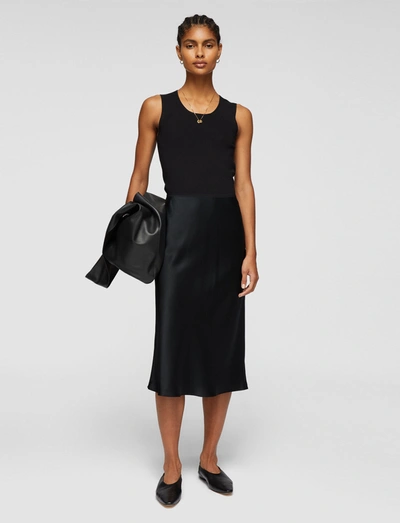 Joseph Silk Satin Isaak Skirt In Black