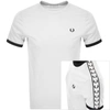 Fred Perry Taped Ringer T Shirt White In White