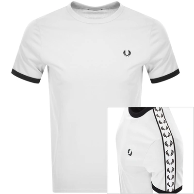 Fred Perry Taped Ringer T Shirt White