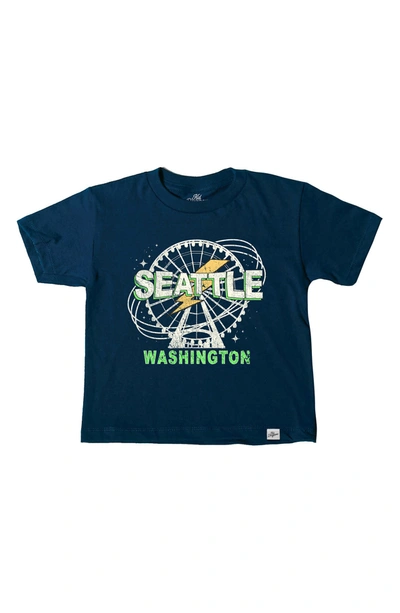 Kid Dangerous Kids' Seattle Ferris Wheel T-shirt In Navy