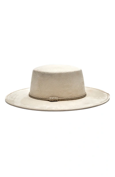 Modern Monarchie Wide Brim Suede Hat In Off White