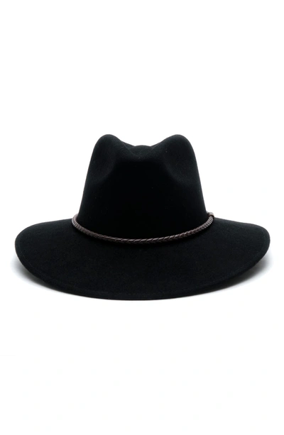 Modern Monarchie Wide Brim Felt Fedora In Black