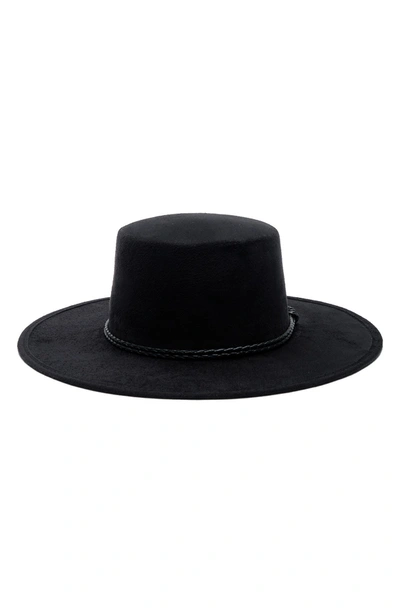 Modern Monarchie Wide Brim Suede Hat In Black