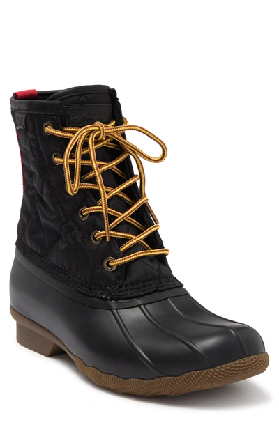 Sperry Saltwater Quilted Shaft Duck Boot In Black