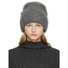 Totême Grey Alpaca Wool Beanie Hat In Dark Grey Melange
