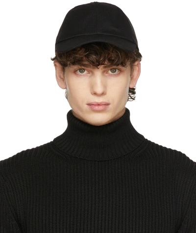 Officine Generale Virgin Wool Baseball Cap In Black