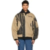 Feng Chen Wang Khaki Hand Painted Padded Oversized Ma-1 Jacket In Khaki