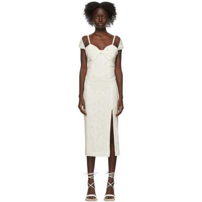 Jacquemus Linen & Viscose Tovallo Dress In Ecru Embroidery | ModeSens