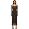 Miaou Thais Semi-sheer Stretch Recycled-polyester Maxi Dress In Black Monogram