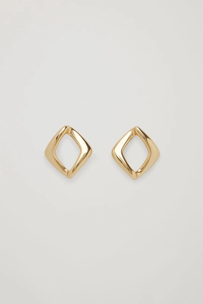 Cos Curb Link Stud Earrings In Gold
