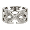 Off-white Silver Melted Arrows Ring In Size 10