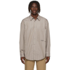 Wooyoungmi Striped Back Logo Shirt In Mudd 834d