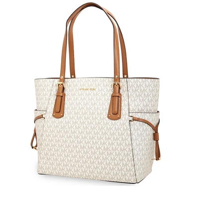 Michael Kors Voyager East West Tote- Vanilla In White