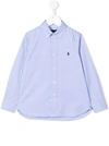 RALPH LAUREN EMBROIDERED-LOGO BUTTON-UP SHIRT,17045129