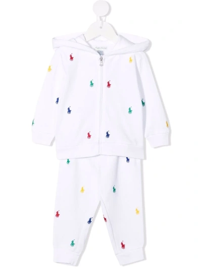 Ralph Lauren Babies' Logo Embroidered Tracksuit In White