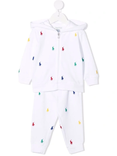 Polo Ralph Lauren Babies' Logo Embroidered Tracksuit In White