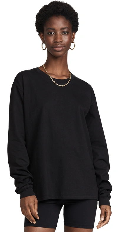Good American Essentials Essential Long Sleeve Tee In Black001