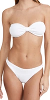 Hunza G Jean Crinkle-effect Bandeau Bikini In White