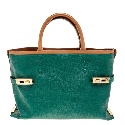 Pre-owned Chloé Green/brown Leather Charlotte Tote