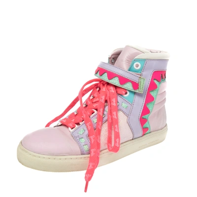 Pre-owned Sophia Webster Multicolor Leather And Glitter Riko High Top Sneakers Size 36