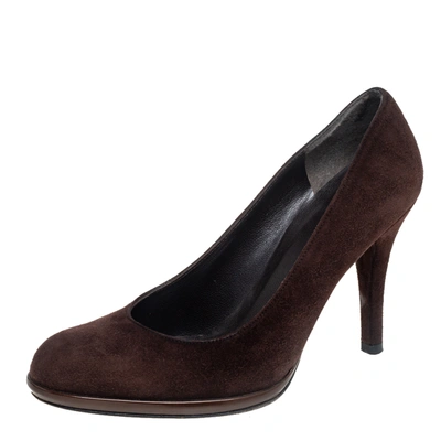 Pre-owned Stuart Weitzman Brown Suede Pumps Size 36.5