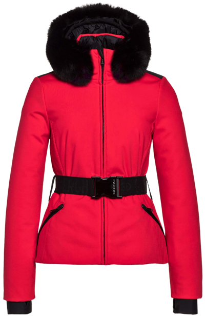 Goldbergh Hida Faux Fur Ski Jacket Red Gb01617214 4590 In Red