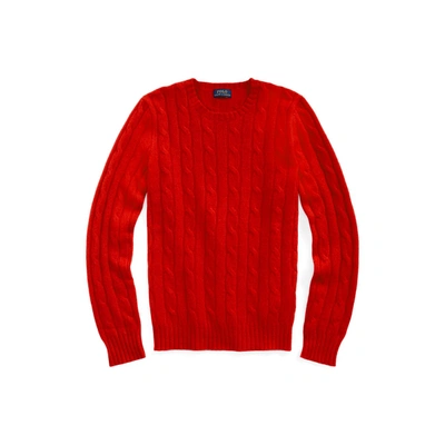 Ralph Lauren Cable-knit Cashmere Sweater In Red