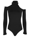 Alix Nyc Leona Turtleneck Cold Shoulder Bodysuit In Black