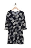PAPILLON PRINTED PULLOVER SWEATER DRESS