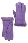 Ugg Genuine Dyed Shearling Slim Side Vent Gloves In Violet Bloom