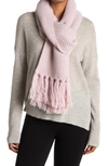 Ugg Fringe Trim Knit Scarf In Pink Crystal