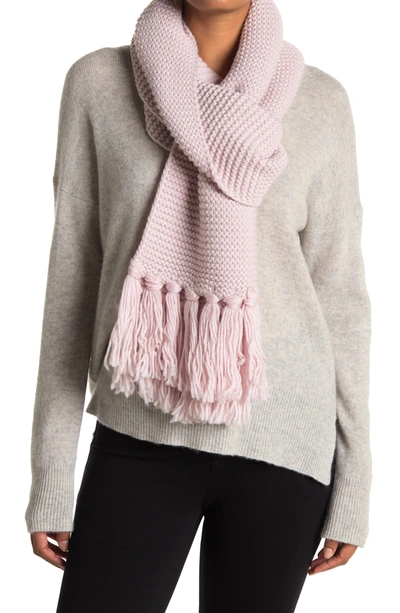 Ugg Fringe Trim Knit Scarf In Pink Crystal