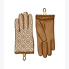 Tory Burch Women's T Monogram Toggle Gloves In Hazel / Bistro Brown