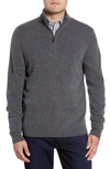 Nordstrom Cashmere Quarter Zip Pullover Sweater In Grey Dark Charcoal Heather