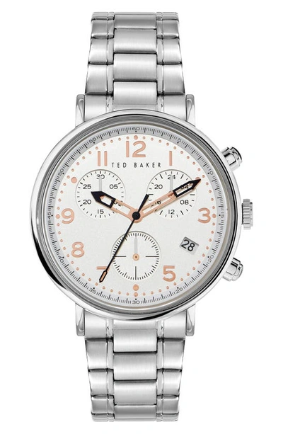 Ted Baker Mimosaa Chronograph Bracelet Watch, 41mm In Silver