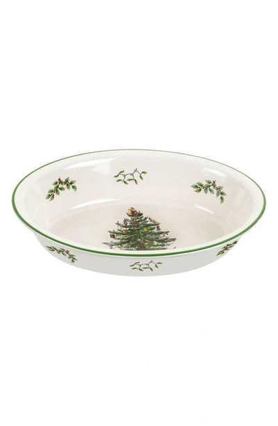 Portmeirion X Ted Baker Christmas Tree Oval Baker In Green