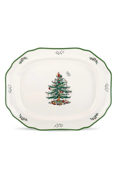 Portmeirion X Ted Baker Christmas Tree Sculpted Platter In Green