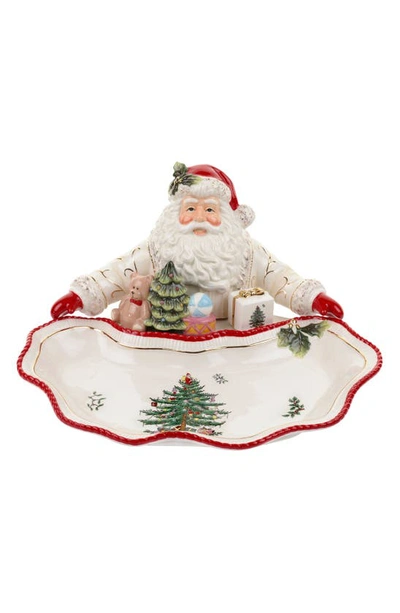 Portmeirion X Ted Baker Christmas Tree Santa Treat Dish In Green