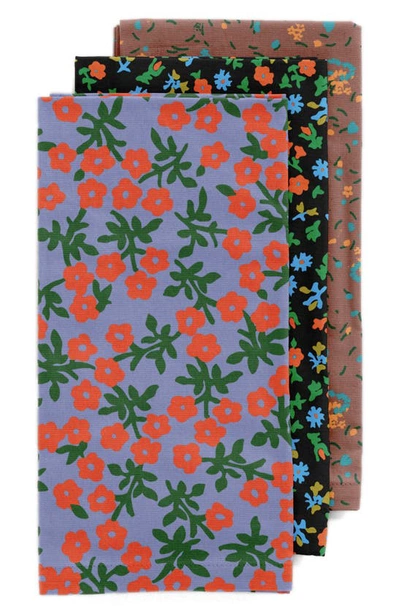 Baggu 3-piece Organic Cotton Reusable Cloth Set In Calico Florals
