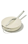 Caraway Nontoxic Ceramic Nonstick Saute Pan With Lid In Cream