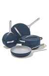 CARAWAY NON-TOXIC CERAMIC NON-STICK 7-PIECE COOKWARE SET WITH LID STORAGE,CW-CSET-NVY