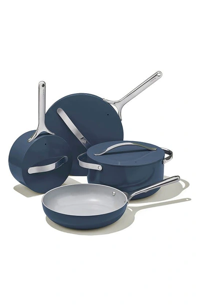 CARAWAY CARAWAY NON-TOXIC CERAMIC NON-STICK 7-PIECE COOKWARE SET WITH LID STORAGE,CW-CSET-NVY