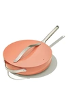 Caraway Nontoxic Ceramic Nonstick Saute Pan With Lid In Perracotta