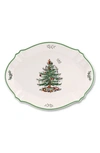 Portmeirion X Ted Baker Christmas Tree Oval Platter In Green