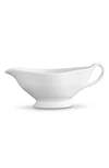 Pillivuyt Plisse Porcelain Handled Sauceboat In White